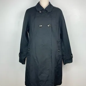 Jones New York Double Breasted Raincoat Trench Coat in Black thumbnail 14