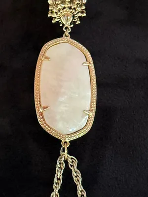 Kendra Scott Gold-Tone Cream Stone Tassel Necklace thumbnail 6
