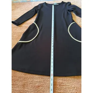 Julian Taylor Black A-Line Dress Women 6 3/4 Sleeve Pockets Work Office Classic thumbnail 4