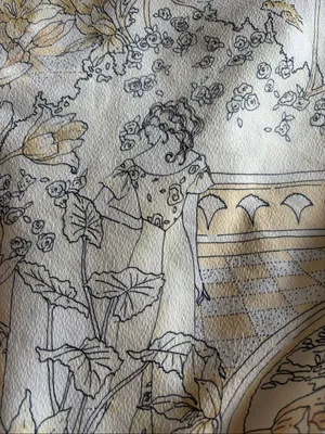 Aritzia yellow peplum short sleeve floral blouse thumbnail 7