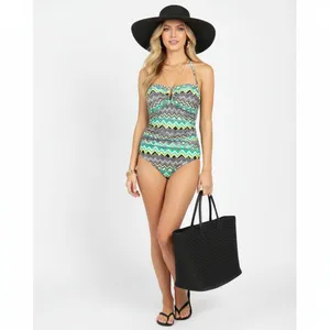 La Blanca Black & Green Print 1 Piece Bathing Swim Suit NEW 10 thumbnail 6