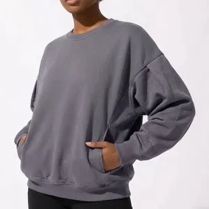 Popflex Brunch Sweatshirt Sweater Womens 1X -‎ 3X Grey Oversized Fleece Pullover thumbnail 1