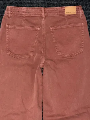 American Eagle Dreamy Drape Stretch Low Rise Ultra Wide Leg Pant Rust Red Sz 2 R thumbnail 5