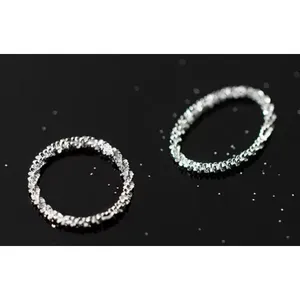 NEW Dainty‎ Diamond Cut White Gold Plated Silver Bendy Ring, Size 5 thumbnail 15