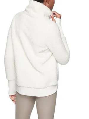 Athleta Nirvana Sherpa Funnel Neck Sweatshirt Cream Size L Athleisure Neutral thumbnail 11