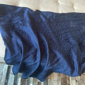 Reformation Navy Blue Imprinted Silk Maxi Dress Size‎ Small thumbnail 9