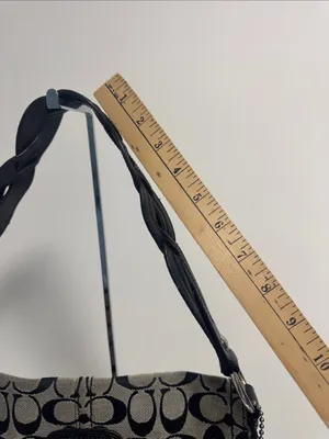 Coach SoHo Signature Flap Bag Y2K Oversized Hardware thumbnail 12