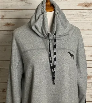 Victoria's Secret PINK sequin 'New York' cowl neck fleece sweatshirt Size Large thumbnail 2