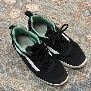 Vans Black and White Sneakers with Mint Highlights thumbnail 7