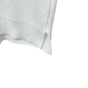 Lauren Ralph Lauren White‎ Fold Over Collar Waffle Knit Sweater Women's Size XL thumbnail 4
