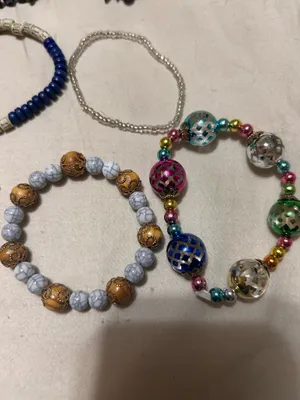 10 Piece Boho Stretch Bracelet Lot | Beaded Costume Jewelry Bundle | Handmade Style thumbnail 8
