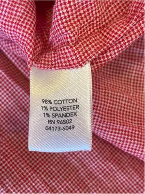 Christopher and Banks Top Large Red White Gingham Red Embroidered Flowers thumbnail 3