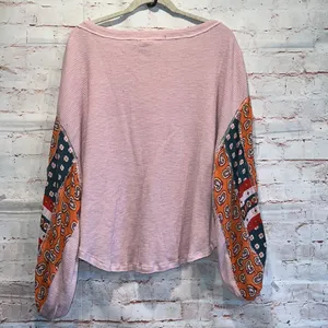 We The Free Free people blossom print Dolan balloon sleeve top mixed paisley thermal top thumbnail 6