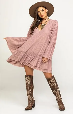 $148 Free People "Can't Help It" Women's Pullover Mini Pink Clay Dress. Sz s thumbnail 1