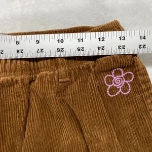 Urban‎ Outfitters Corduroy Pants Floral Embroidered Casual Brown Pants Small thumbnail 2