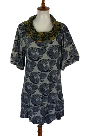 Anthropologie Aoyama Dress Medium Gray Knot Short Sleeve Boho Chic thumbnail 1