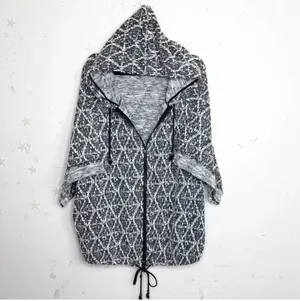 Free People Come Out of Style 2-Pocket Gray Knit Zip Hoodie EUC S thumbnail 2