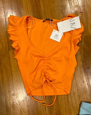 ZARA Ruffled Crop Top thumbnail 1