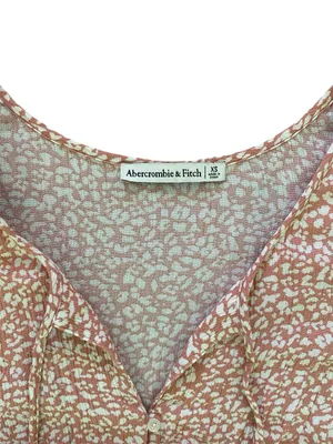 Abercrombie & Fitch Easy Waist Tiered Mini Dress Womens Size XS Pink Cottagecore thumbnail 4