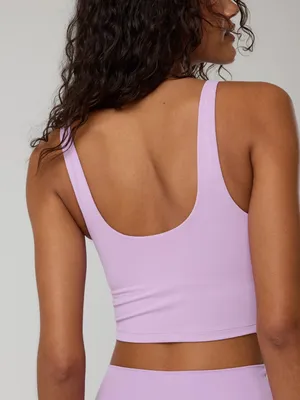 OFFLINE By Aerie Real Me Low Key Longline Sports Bra Removable Pads lively lilac thumbnail 2