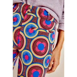 ANTHROPOLOGIE‎ The Slim Trousers Pants Retro Floral Cropped Bright Size 4 thumbnail 6