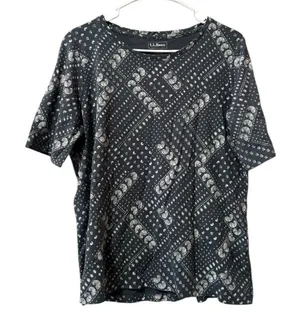LL Bean Women Size Large Regular‎ Short Sleeve Round Neck Cotton T Shirt Preppy thumbnail 1
