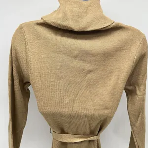 VTG Joyce Women’s Belted Turtleneck Long Sleeve Tan Knit Sweater Acrylic-Size M thumbnail 6