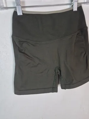 Fabletics Dark Green Seamless Shorts thumbnail 3