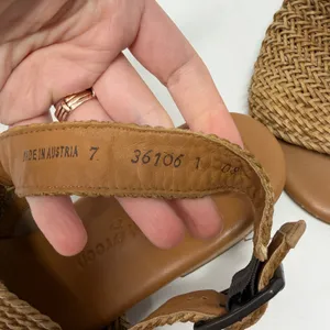 Paul Green Woven Slingback Flat Sandal Tan Braided Leather Womens Size 9.5 thumbnail 8