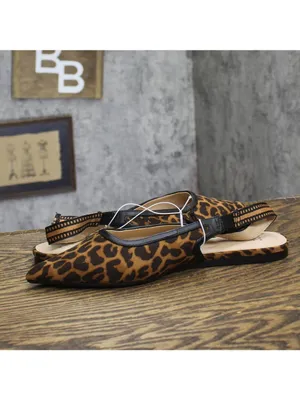 NEW A New Day London Lace Slingback Bow Flats 94303556 Cheetah Brown Multi 7.5M thumbnail 8