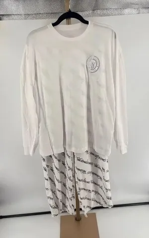 Victoria's Secret Pajama Set Long Sleeve Top Pants Rhinestone Logo Size M thumbnail 1