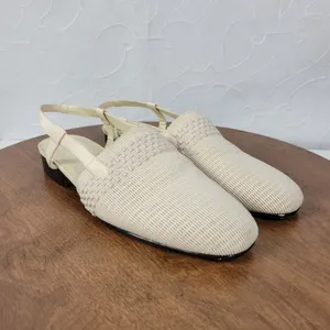 Corsina Louise Women Sandals Size 10 Cream Woven Closed Toe Slingback Mule Flats thumbnail 2