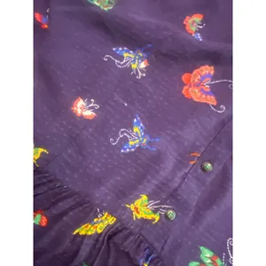 Maeve by Anthropologie Butterfly Print Peplum Blouse Top M Boho Fairy Whimsical thumbnail 10