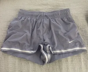 Nike Gray Purple Athletic Shorts thumbnail 1