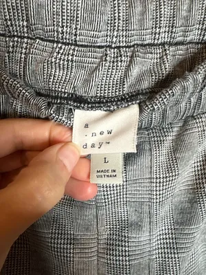 A New Day grey plaid pull on casual dress pants thumbnail 3