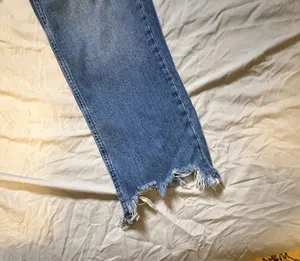 We The Free Free People Lita Mid-Rise Straight Leg Jeans with Distressed Hem thumbnail 2