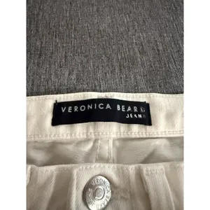 Veronica Beard Women's Brooke 8.5" Skinny Fray Raw Hem White Denim Jeans Sz 27 thumbnail 8