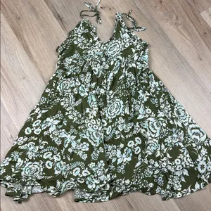 Anthropologie Patrons of Peace‎ Olive Green Mini Dress Adjustable Strap NWT XS thumbnail 2