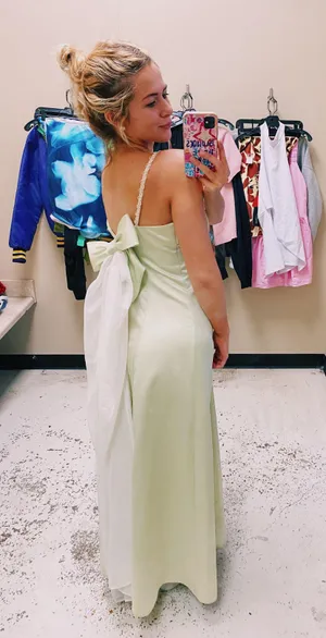 Maxi Dress With Bow Green thumbnail 1