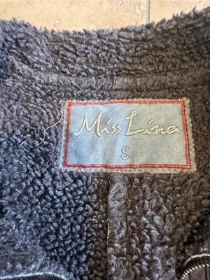 Embroidered Floral Shearling Jacket Brown thumbnail 2