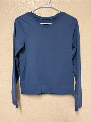 Long Sleeve Crewneck Top in Dusty Blue thumbnail 1