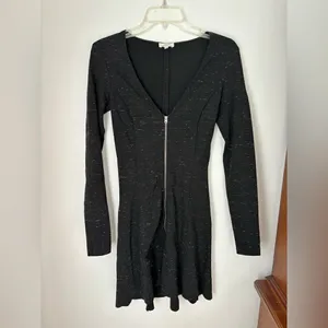 Aritzia Wilfred Zip Front Fit Flare Dress Black Long Sleeve Size S thumbnail 8