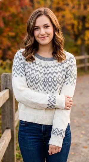 The HOLLISTER Nordic Fair Isle Rhinestone Crewneck Sweater in size S thumbnail 1