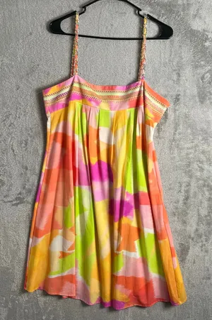 Maryan‎ Mehlhorn Abstract Print Mini Dress Luxury Resortwear Size Large thumbnail 1