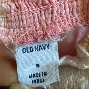Old Navy Women Pink & White‎ Smocked Tiered Relaxed Fit Maxi Dress Size S thumbnail 7