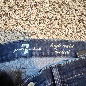 7 For‎ All Mankind High Waist Bootcut Jean Dark Wash Blue Denim USA 31x31.5 thumbnail 2