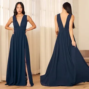 NWT Lulus Heavenly Hues Maxi Dress‎ in Navy Blue Size Medium thumbnail 2