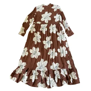 Anthropologie Brown Floral Maxi Dress thumbnail 4