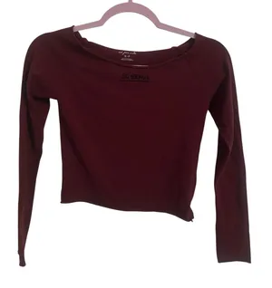Out From Under 'So Brave' Burgundy Long Sleeve Top thumbnail 1