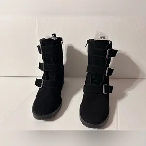 Crown Vintage ASISA winter black suede block heel boots women size 10 thumbnail 4